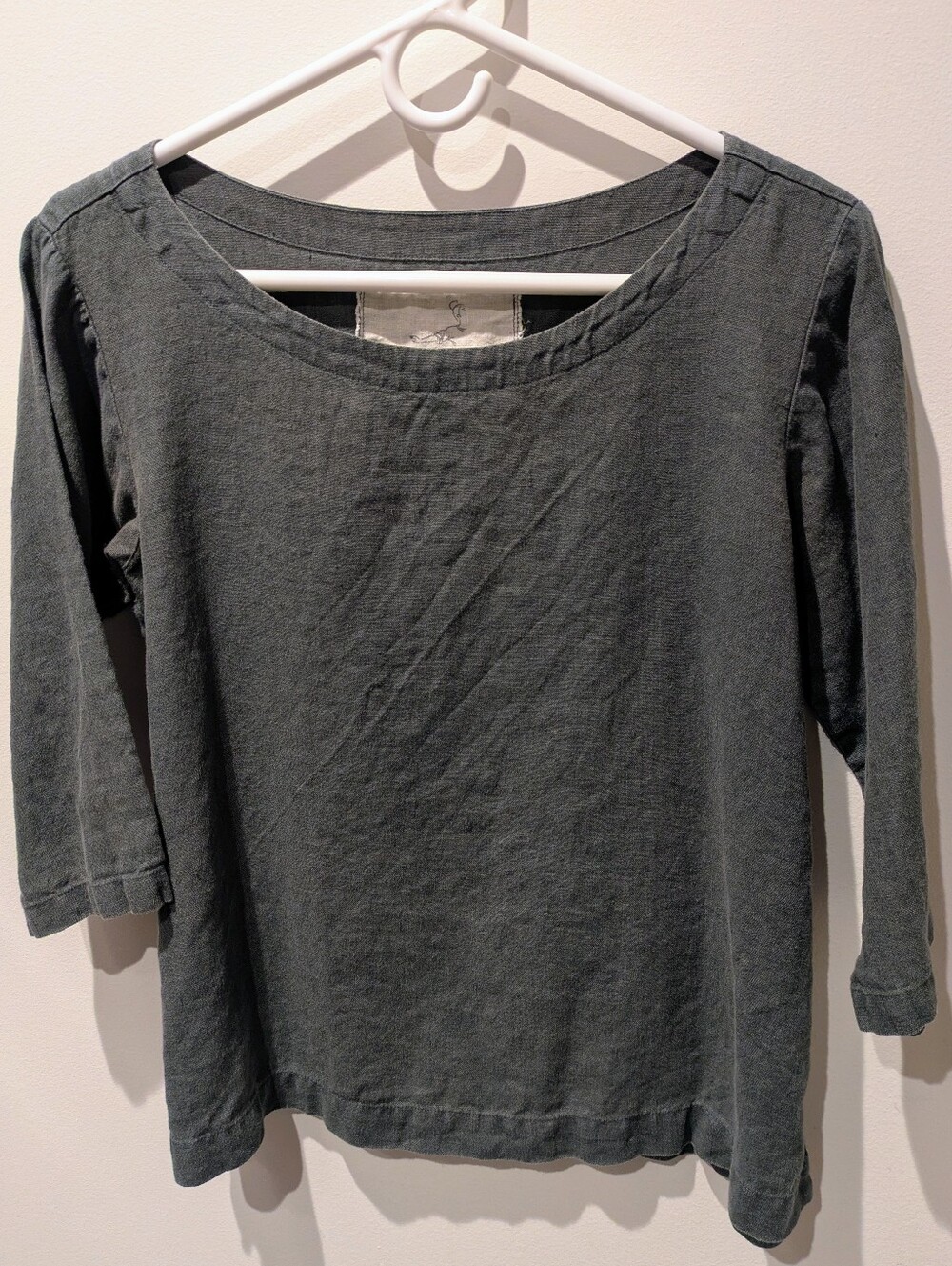 notPERFECTLINEN Jabuary Top XS Dark Gray Blue